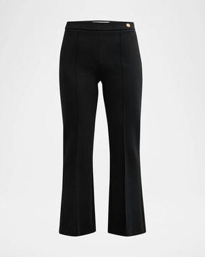 Callas Milano Lola Cropped Pintuck Flare-Leg Pants - Black