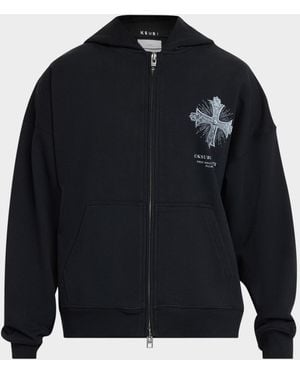 Ksubi Apos;S False Idols Ekcess Full-Zip Fleece Hoodie - Blue