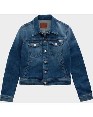 AG Jeans Robyn Cropped Denim Work Jacket - Blue