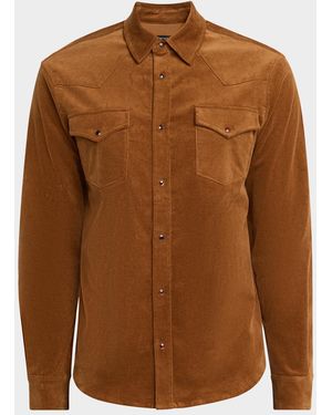 Monfrere Apos;S Eastwood Needle Corduroy Western Shirt - Brown