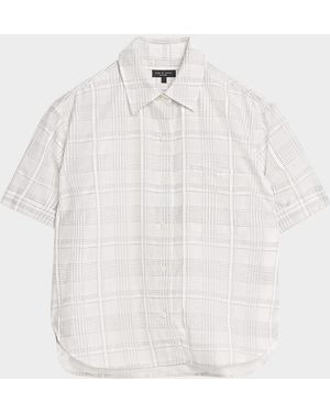 Rag & Bone Connie Short-Sleeve Plaid Shirt - White
