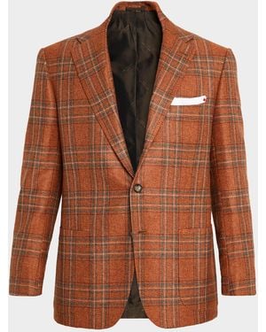 Kiton Apos;S Cashmere Glen Plaid Sport Coat - Brown