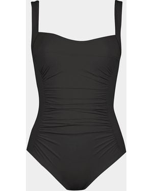 Karla Colletto Ruch-front Underwire One-piece Swimsuit - Black