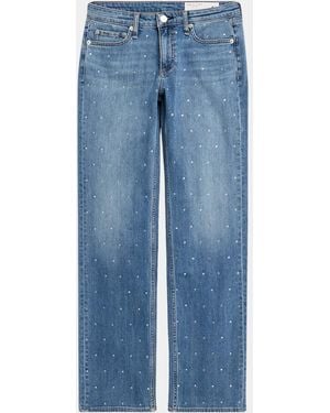 Rag & Bone Harlow Low-Rise Slim Straight-Leg Jeans - Blue