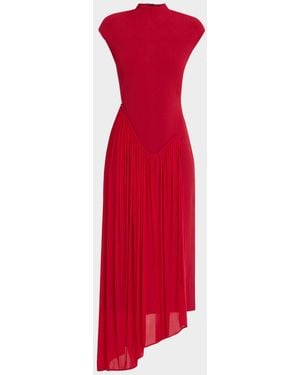 Et Ochs Francis Draped Compact Knit Midi Dress - White
