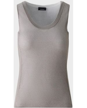 Akris Two-Tone Grid Knit Tank Top - Gray