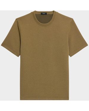 Theory Delroy Double-Knit T-Shirt - Green
