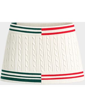 SER.O.YA Pearson Cable-Knit Mini Skirt - White