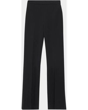 Veronica Beard Gracie Zip-Back Bootcut Pants - Black
