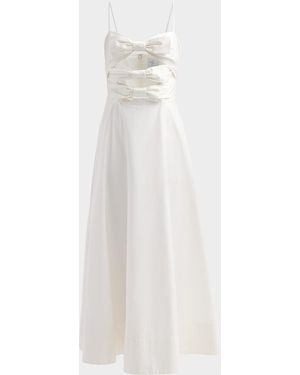 Cynthia Rowley Ariaelle Cotton-Blend Bow Midi Dress - White