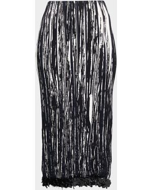 Brandon Maxwell Sinclair Sequin-Trim Midi Pencil Skirt - Black