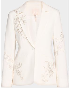Cinq À Sept Karlie Rococo Embroidered Blazer - Natural