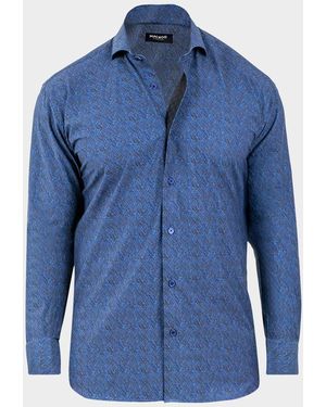 Maceoo Einstein Stretch Modern-Fit Dress Shirt - Blue