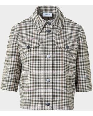 Akris Punto Cotton-Blend Check Short Jean Jacket - Multicolor