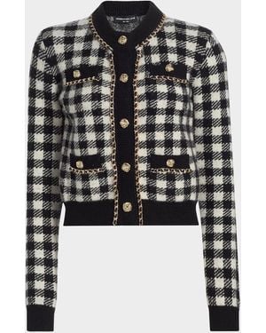 Generation Love Selma Checked Jacquard Cardigan - Black