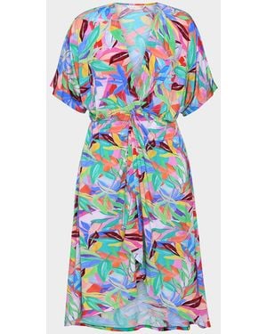 La Blanca Tropi-Flage Twist Sun Dress Coverup - White