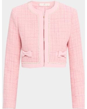 LoveShackFancy Ralphette Cropped Tweed Jacket - Pink