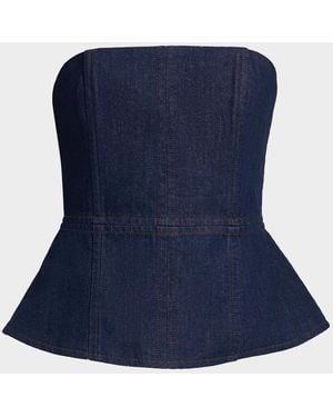 Rag & Bone Isabella Denim Strapless Top - Blue