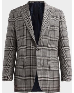 Kiton Apos;S Plaid Cashmere Sport Coat - Gray