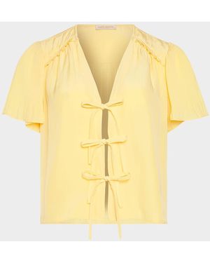Ramy Brook Selene Lace-Up Top - Yellow