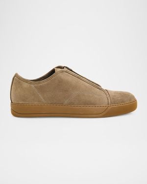 Lanvin Apos;S Dbb1 Suede Zip-Up Sneakers - Brown