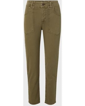 Veronica Beard Arya Straight-Leg Cropped Pants - Green
