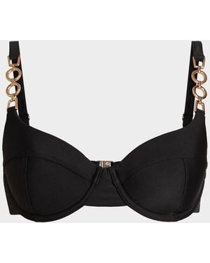 Ramy Brook Mona Embellished Bikini Top - Black