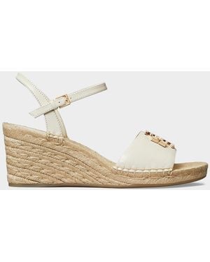 Tory Burch Eleanor 50Mm Espadrille-Wedge Sandals - White