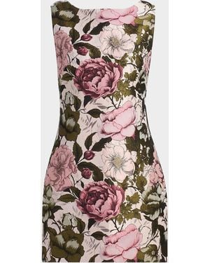 MILLY Lane Floral Jacquard Minidress - Multicolor