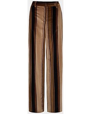 Twp Isla Striped Cotton Pants - Brown