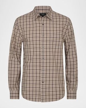 Vince Great Falls Cotton Plaid Button-Down Shirt - Brown