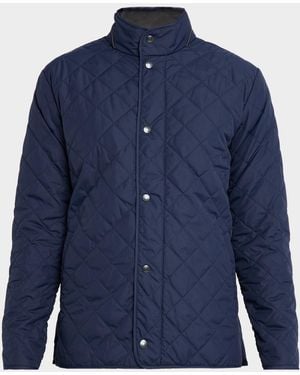 Peter Millar Apos;Suffolk Quilted Stand-Collar Coat - Blue