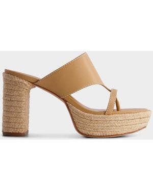 Bernardo Tera Leather Espadrille Slide Sandals - Multicolor
