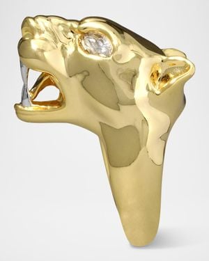 Alexis Panther Visage Ring - Metallic