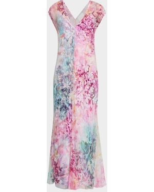 Johnny Was Georgia June Floral-Print Silk Maxi Dress - Pink