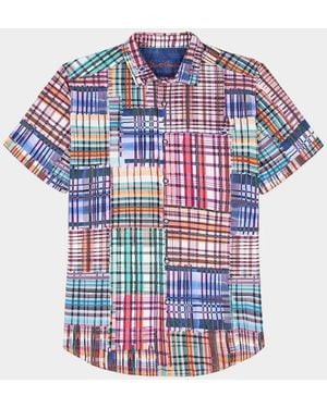 Robert Graham Murdoch Plaid Cotton Short-Sleeve Shirt - White