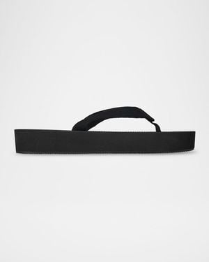 The Row Dune Cotton Flatform Thong Sandals - Black