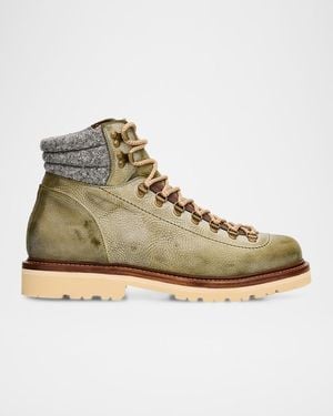 Brunello Cucinelli Apos;S Leather Lug-Sole Ankle Boots - Natural