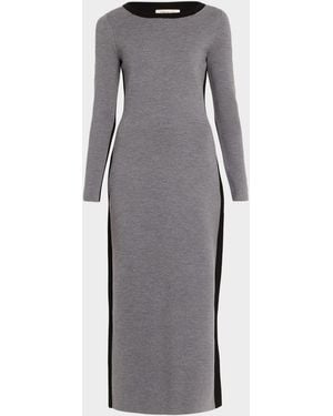 Zankov Angie Colorblock Long-Sleeve Ankle Dress - Gray