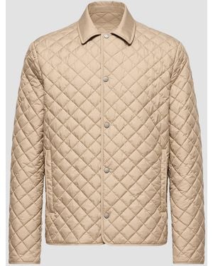 Moncler Apos;S Avrelie Diamond Quilted Padded Shirt Jacket - Natural