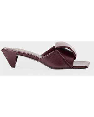 Loewe 45Mm Origami Leather Slide Sandals - Brown