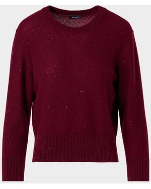 Akris Cashmere Micro Sequin Knit Sweater - Red