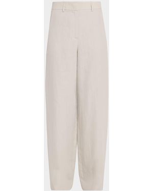 Giorgio Armani Linen Straight-Leg Pants - White