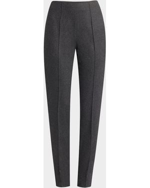 Giorgio Armani Cashmere Flannel Slim-Leg Ankle Pants - Gray