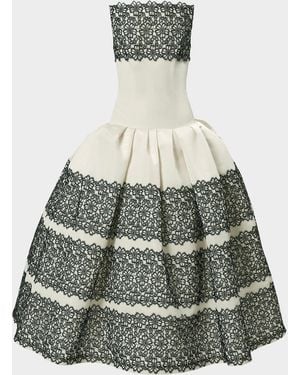 Carolina Herrera Strapless Guipure Lace Gown - Green