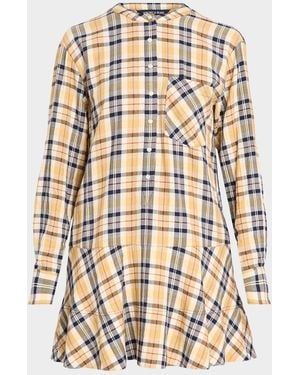 Veronica Beard Corin Plaid Cotton-Blend Mini Dress - Natural
