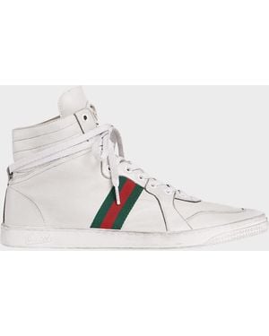 Gucci Apos;S Coda Leather High-Top Sneakers - Natural