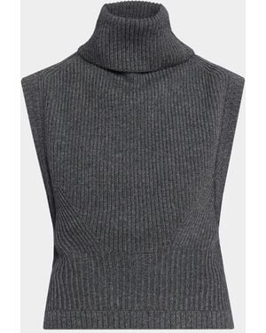 Jonathan Simkhai Maple Ribbed Wool-Cashmere Top - Gray