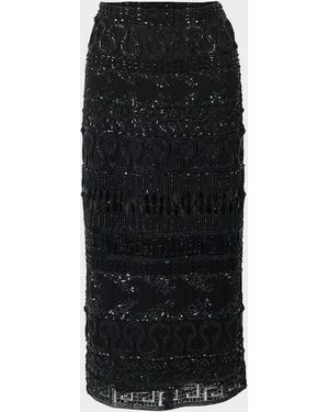 Carolina Herrera Crystal Embellished Midi Skirt - Black