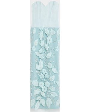 HELSI Julia Sweetheart Strapless Corset Floral Gown - Blue